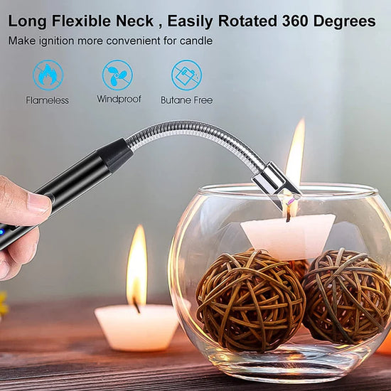 Flexible Electric Arc Lighter – USB Rechargeable, Windproof, Flameless Plasma Ignition