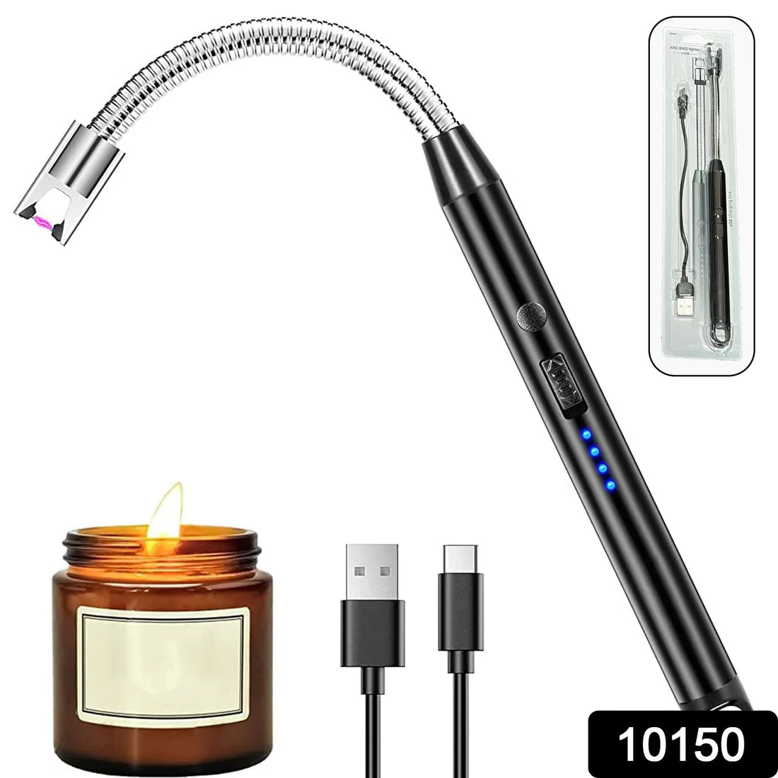 Flexible Electric Arc Lighter – USB Rechargeable, Windproof, Flameless Plasma Ignition