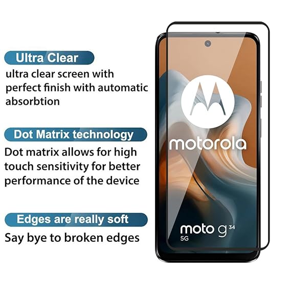 Zoid Tempered Super D+ Temered Glass Compatible for Moto G34 5G, Moto G45 5G, Moto G05,Moto G35, Moto G64 and Moto G86 Power