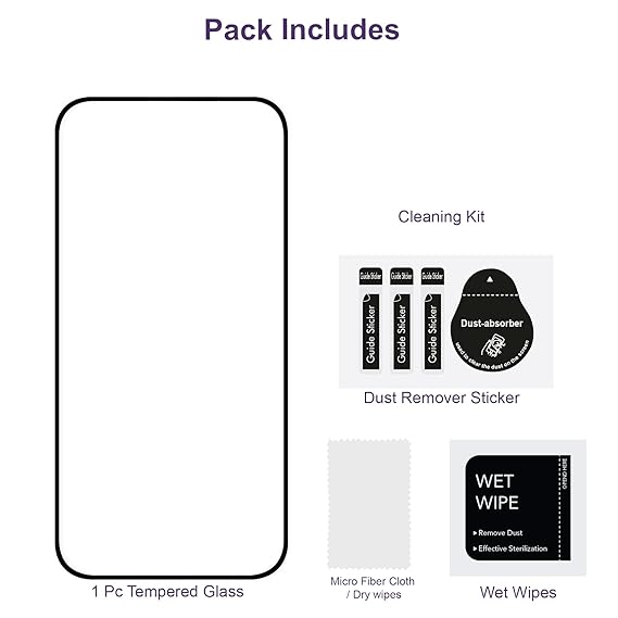 Zoid Iphone Super D+ Temered Glass For Iphone 12pro,13pro,14pro,15pro and 16Pro