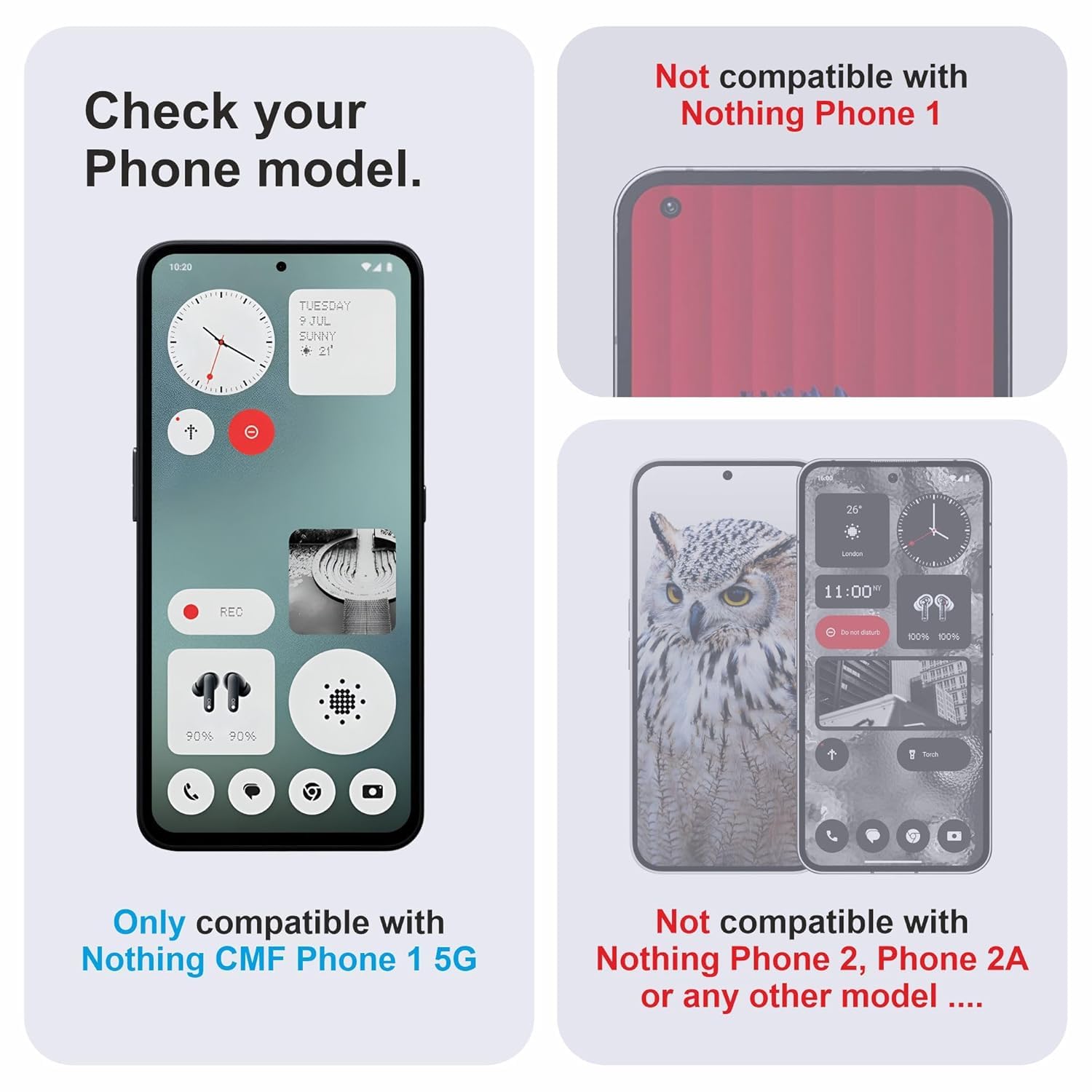 Tempered Glass Screen Protector Compatible For Nothing CMF Phone 1