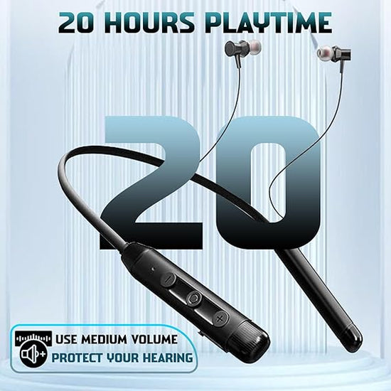 Zoid Neckband Bluetooth Headphones with 20 hrs Playtime, Deep Bass, Stereo Sound
