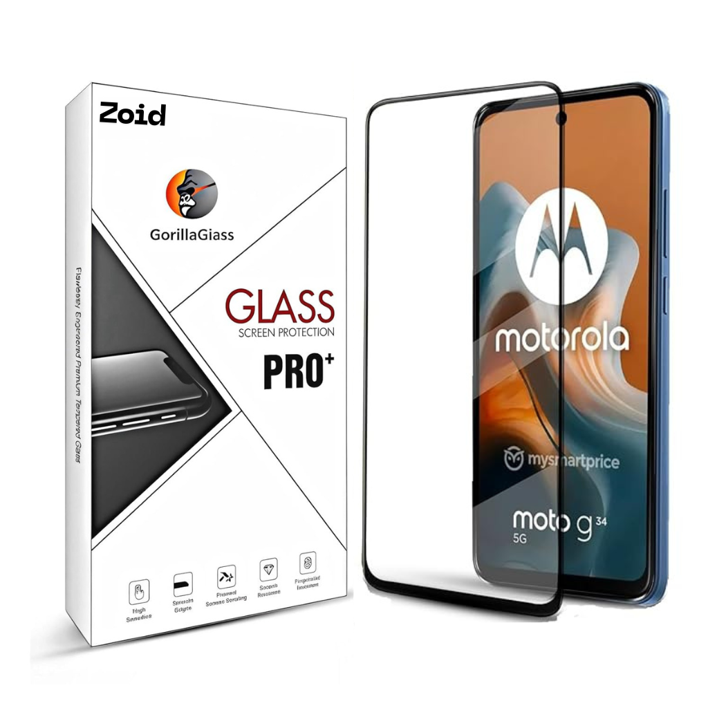 Zoid Tempered Super D+ Temered Glass Compatible for Moto G34 5G, Moto G45 5G, Moto G05,Moto G35, Moto G64 and Moto G86 Power