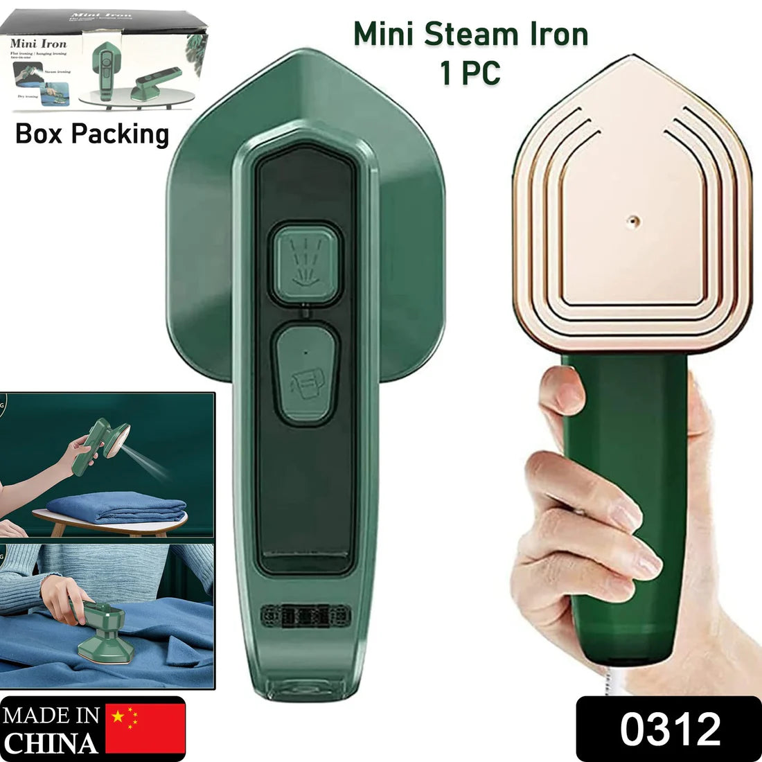 Mini 2-in-1 Steamer Iron – Travel Ready, 5-Second Heat